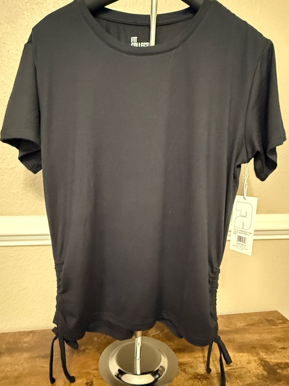 Fit Collective Black Short Sleeve Tee with Side Ties